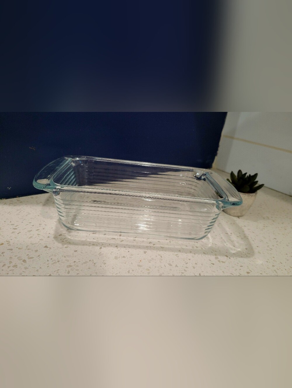 VTG Libbey Clear Glass Ribbed Rectangular Loaf Pan - Picture 2 of 5